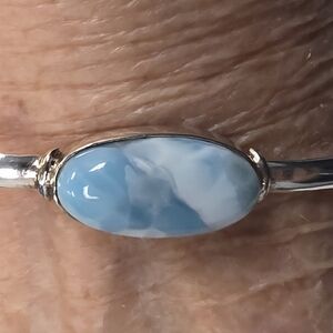 New Without Tags STERLING SILVER LARIMAR CUFF BRACELET.